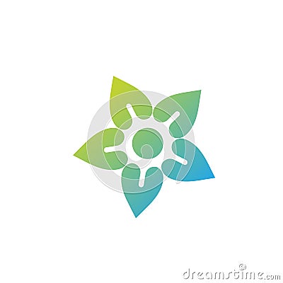 colorful Vector flower and sun icon logo vector Vector Illustration