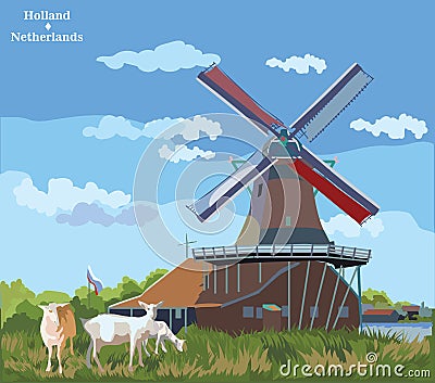 Colorful vector Holland 4 Vector Illustration