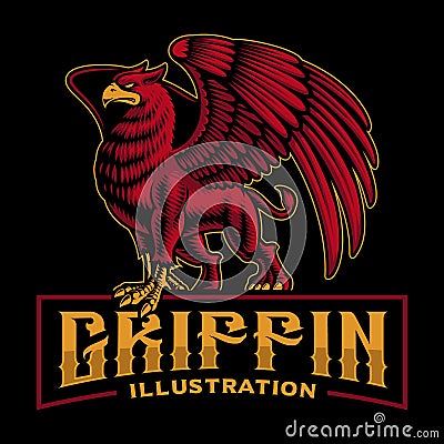 A colorful vector illustration of a griffin Vector Illustration