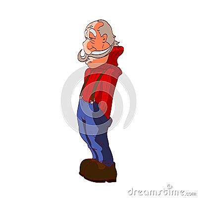 Cartoon man with working clothes Vector Illustration