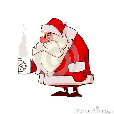 Cartoon sick Santa Claus Vector Illustration