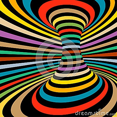 Colorful vector op art pattern. Optical illusion abstract background. Vector Illustration
