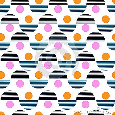 Colorful Vector seamless pattern. Abstract background with round Stock Photo