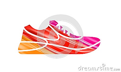 Colorful vector snickers logo icon sport shoes Stock Photo