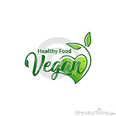 Modern colorful vegan typography logo design Stock Photo