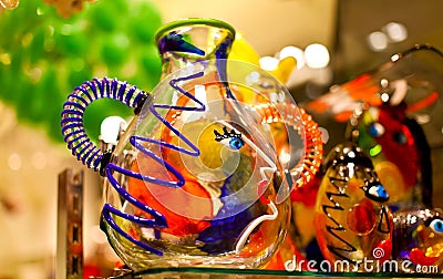Colorful venetian souvenir from glass Stock Photo