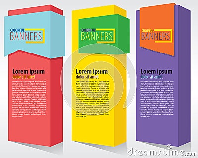 Colorful Vertical Banners. Vector Illustration