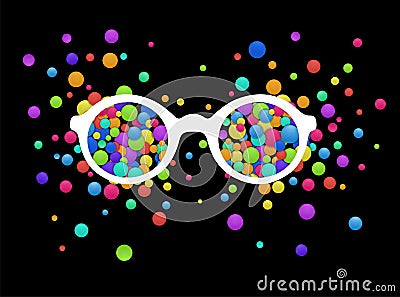 Colorful view concept, vivid expression concept, look bright idea, Vector Illustration