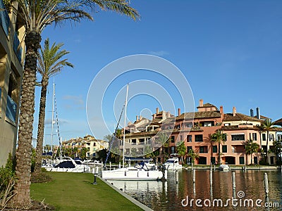Colorful view of Sotogrande in the south of Spain Stock Photo