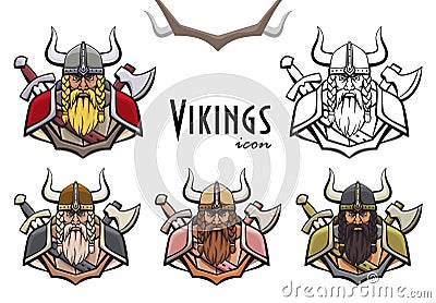 Colorful viking icon Vector Illustration