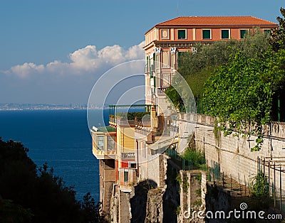 Colorful Villa, Sorrento, Italy Stock Photo