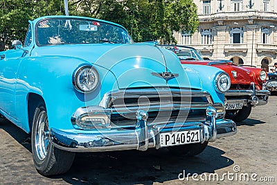 Colorful vintage american car in Havana Editorial Stock Photo