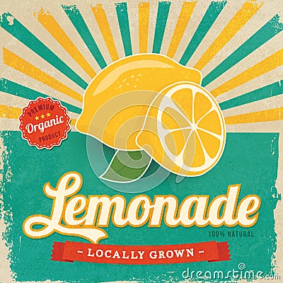 Colorful vintage Lemonade label Vector Illustration