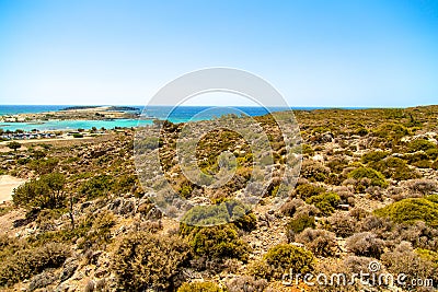 Colorful vivid landscape on Crete, Mediterranean Sea Stock Photo