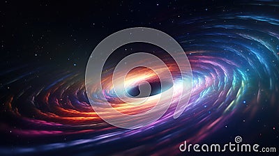 Colorful vortex energy, cosmic spiral waves, multicolor swirls explosion Stock Photo