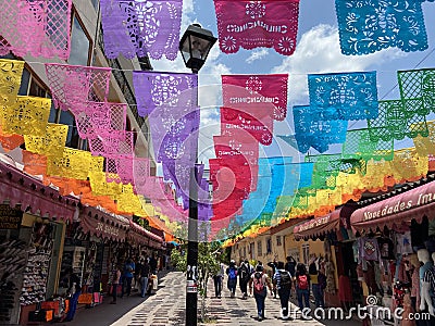Colorful Pedestrian Walkway in Chilpancingo Mexico Editorial Stock Photo