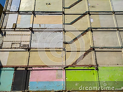 Colorful wall on the old building Stock Photo