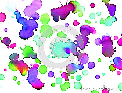 Colorful watercolor blobs Stock Photo