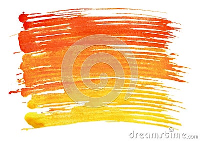 Colorful watercolor brush strokes is isolated Stock Photo