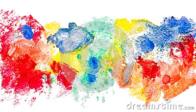 Colorful watercolor spots hand drawn paper texture Stock Photo