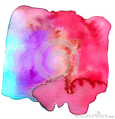 Colorful watercolors on textured paper - abstract backround pink violet blue background Stock Photo