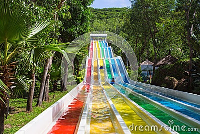 Colorful waterslide in Vinpearl water park Editorial Stock Photo