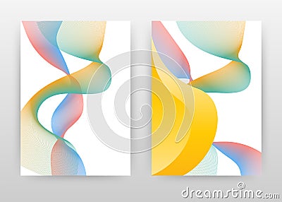 Colorful waved lines design for annual report, brochure, flyer, poster. Yellow waved lines texture background vector illustration Vector Illustration