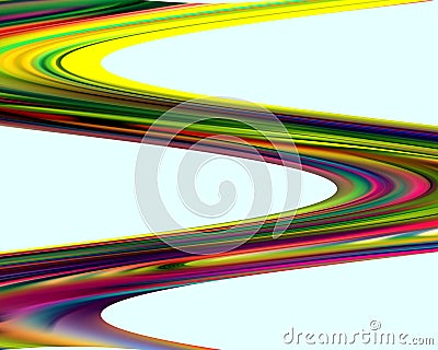 Colorful waves like shapes on white background Stock Photo