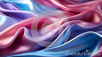 Colorful waves with rippled patterns in smooth satin-like textures. Stock Photo