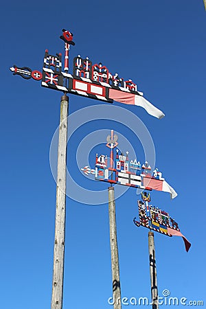 Colorful weathercocks Stock Photo