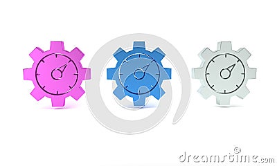 Colorful Web analytics information and development website statistic icon isolated on white background. Analysis Cartoon Illustration