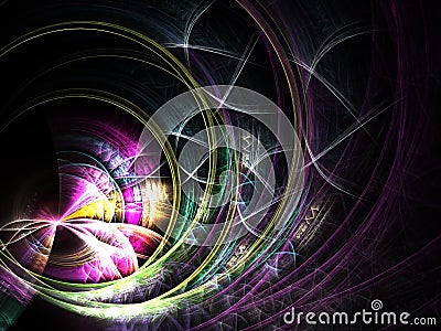Colorful web, digital fractal art Stock Photo