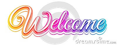 colorful welcome lettering banner invite your guests to next event Vector Illustration