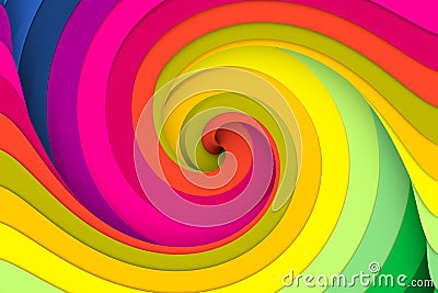 Colorful whirlpool abstract background 3D Cartoon Illustration