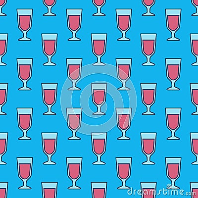 Colorful wine glass pattern Vector Illustration