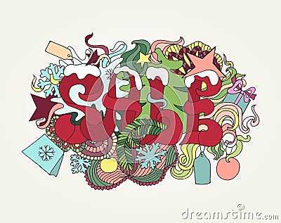 Colorful Winter sale banner, poster on white background Vector Illustration