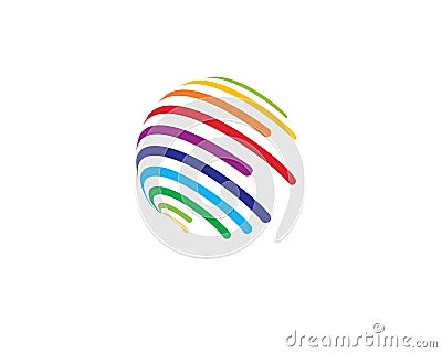 Colorful wire world logo icon - Vectors Vector Illustration