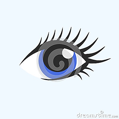 Colorful woman eye icon. Human vision theme. Vector illustration. Vector Illustration