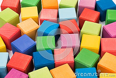 Colorful wooden cubes Stock Photo