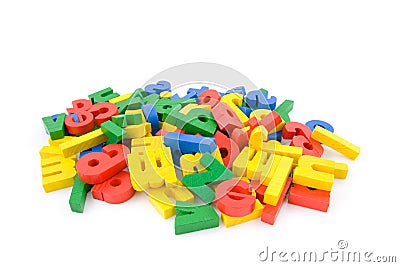 Colorful wooden letters Stock Photo