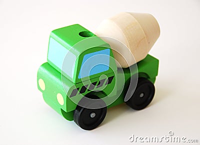 Colorful wooden truck learning toy Stock Photo