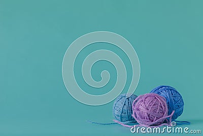 Colorful wool yarn balls.wool yarn ball. Colorful threads for needlework Stock Photo