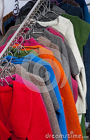 Woolen clothes Stock Photo