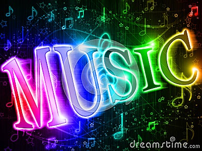 Colorful word music Stock Photo