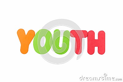 The colorful word YOUTH Stock Photo