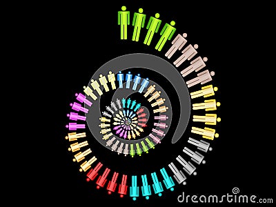 Colorful work team concept spiral Vector Vector Illustration