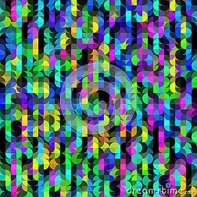 Colorful 1970's Phsycodelic Abstract Background Stock Photo