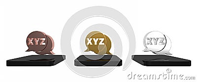 Colorful XYZ Coordinate system icon isolated on white background. XYZ axis for graph statistics display. Minimalism Cartoon Illustration