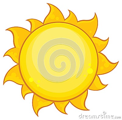 Colorful Yellow Simple Sun With Gradient. Vector Illustration