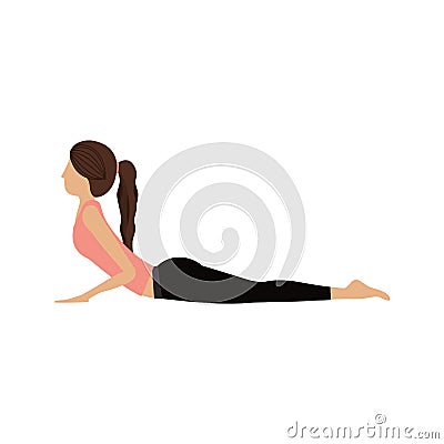 Colorful yoga woman cobra pose Vector Illustration